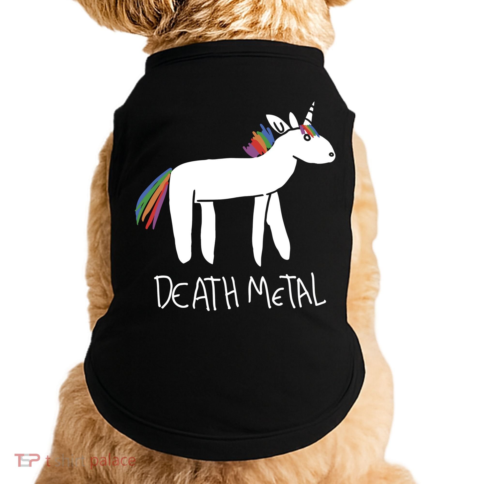 Death Metal Unicorn Rainbow Doggie Tank