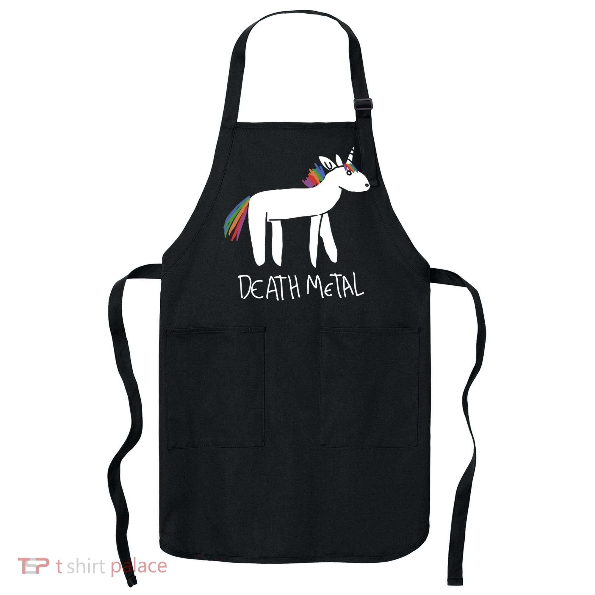 Death Metal Unicorn Rainbow Apron