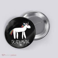 Death Metal Unicorn Rainbow Button thumb 0