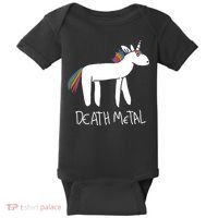 Death Metal Unicorn Rainbow Baby Bodysuit thumb 0