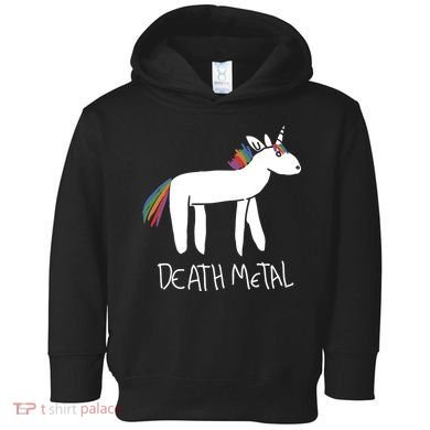Death Metal Unicorn Rainbow Toddler Hoodie