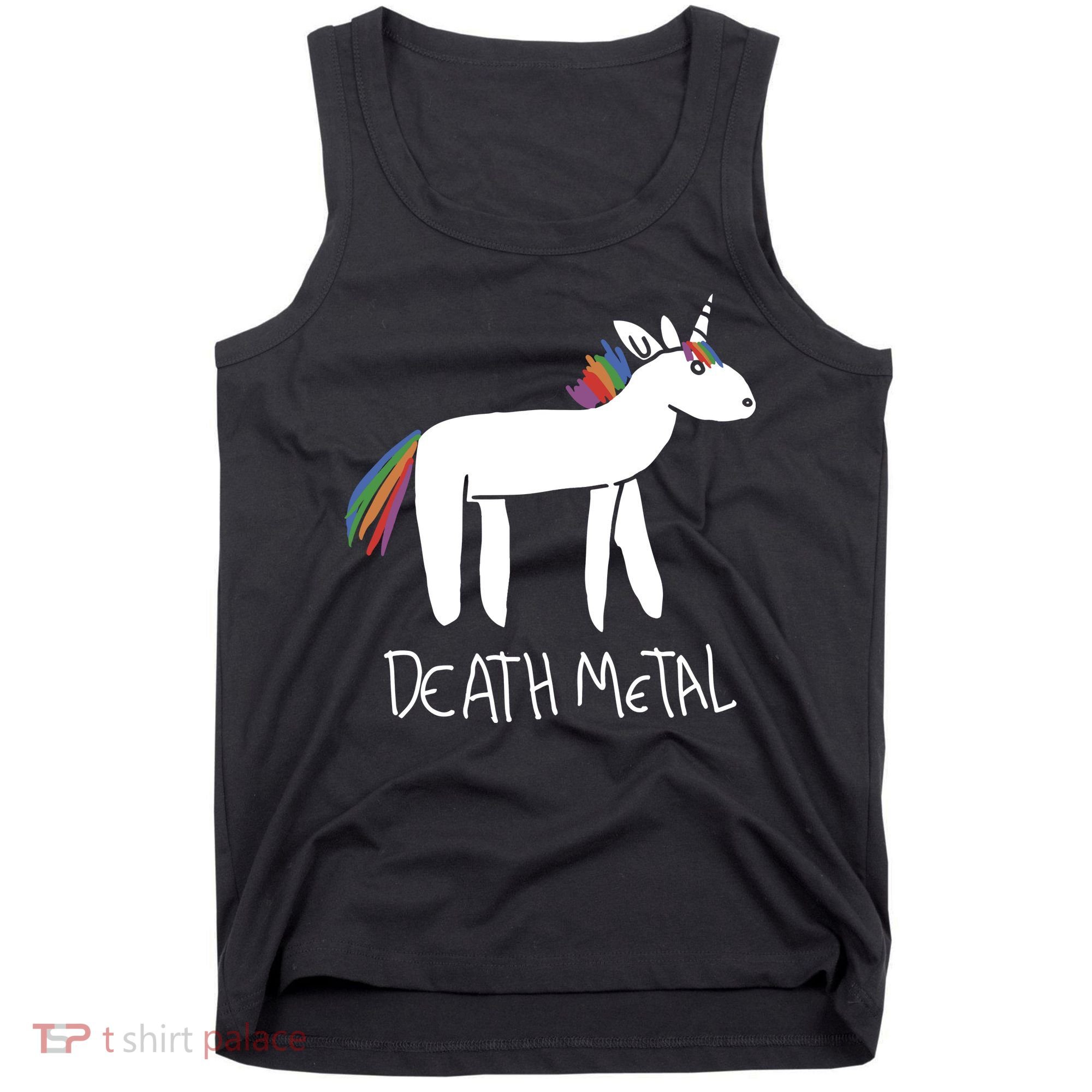 Death Metal Unicorn Rainbow Tank Top