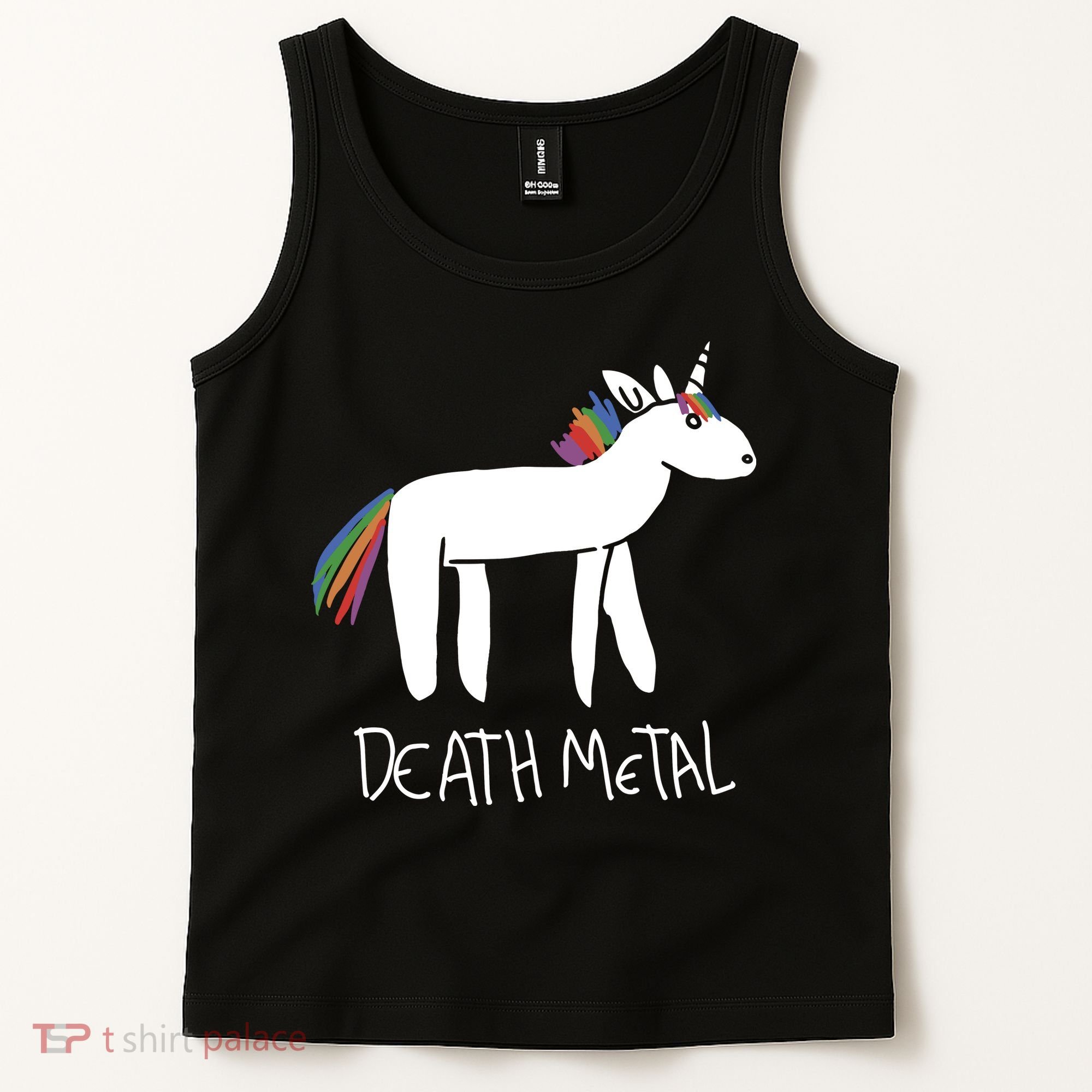 Death Metal Unicorn Rainbow Tank Top