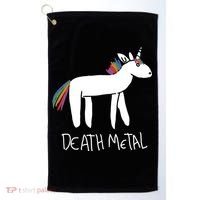 Death Metal Unicorn Rainbow Golf Towel thumb 0