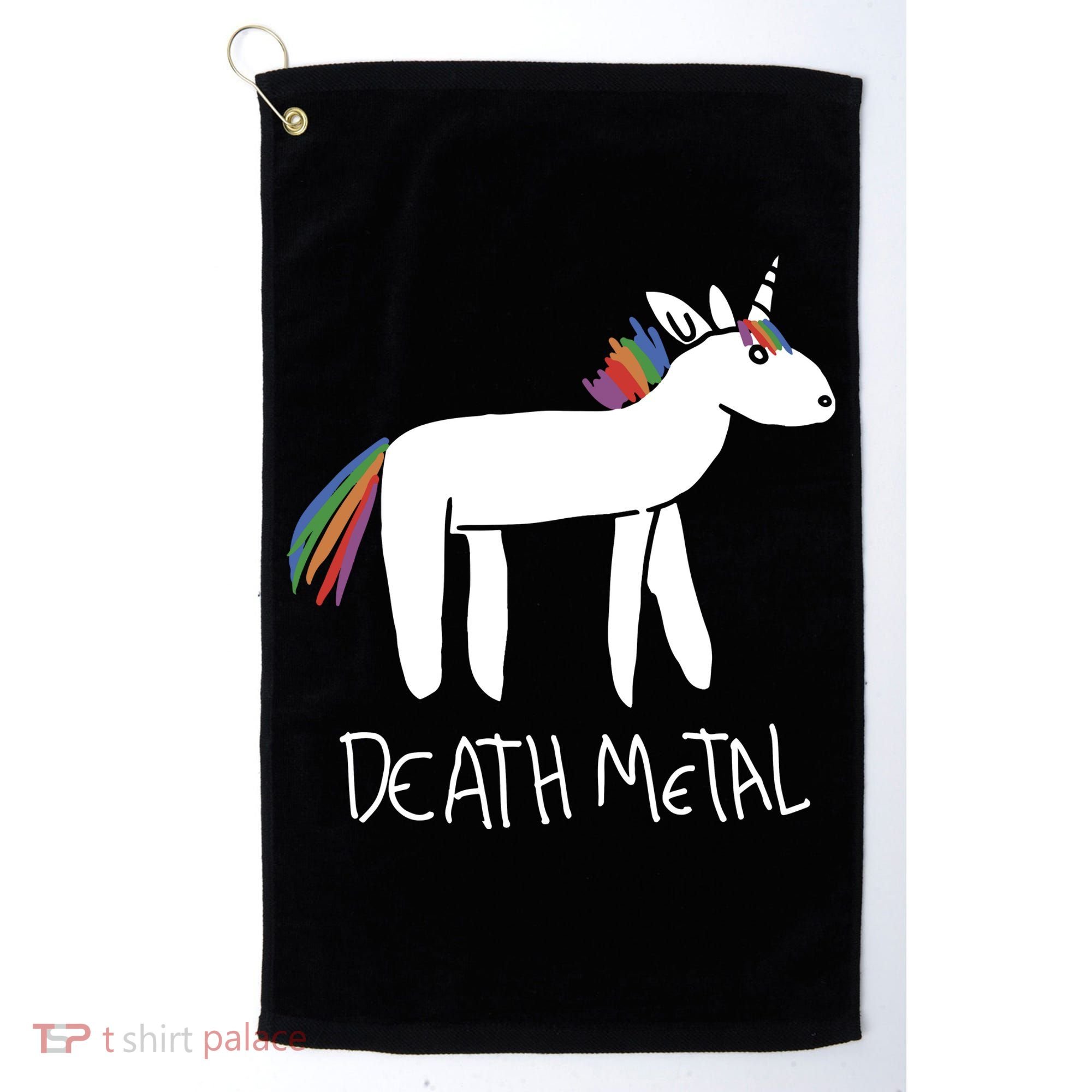 Death Metal Unicorn Rainbow Golf Towel