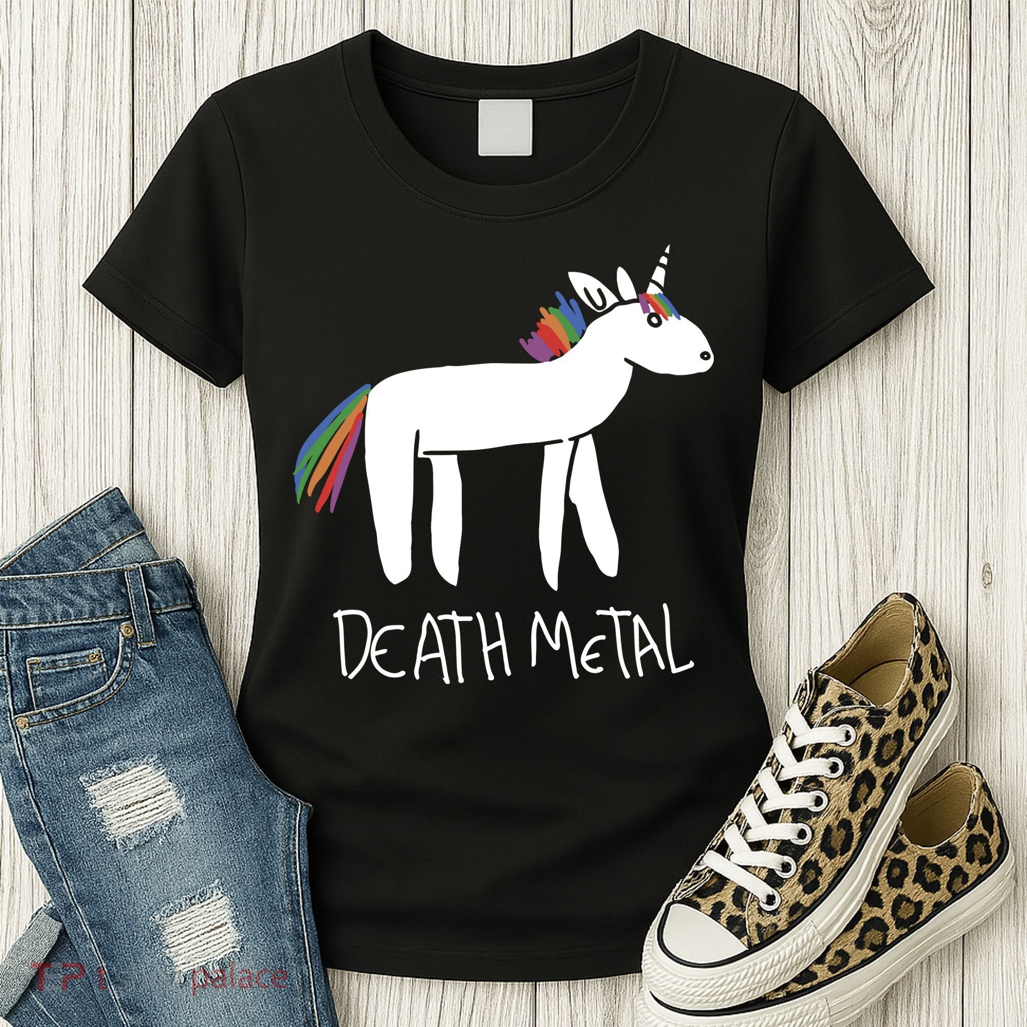 Death Metal Unicorn Rainbow Women's T-Shirt