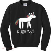 Death Metal Unicorn Rainbow Kids Sweatshirt thumb 0