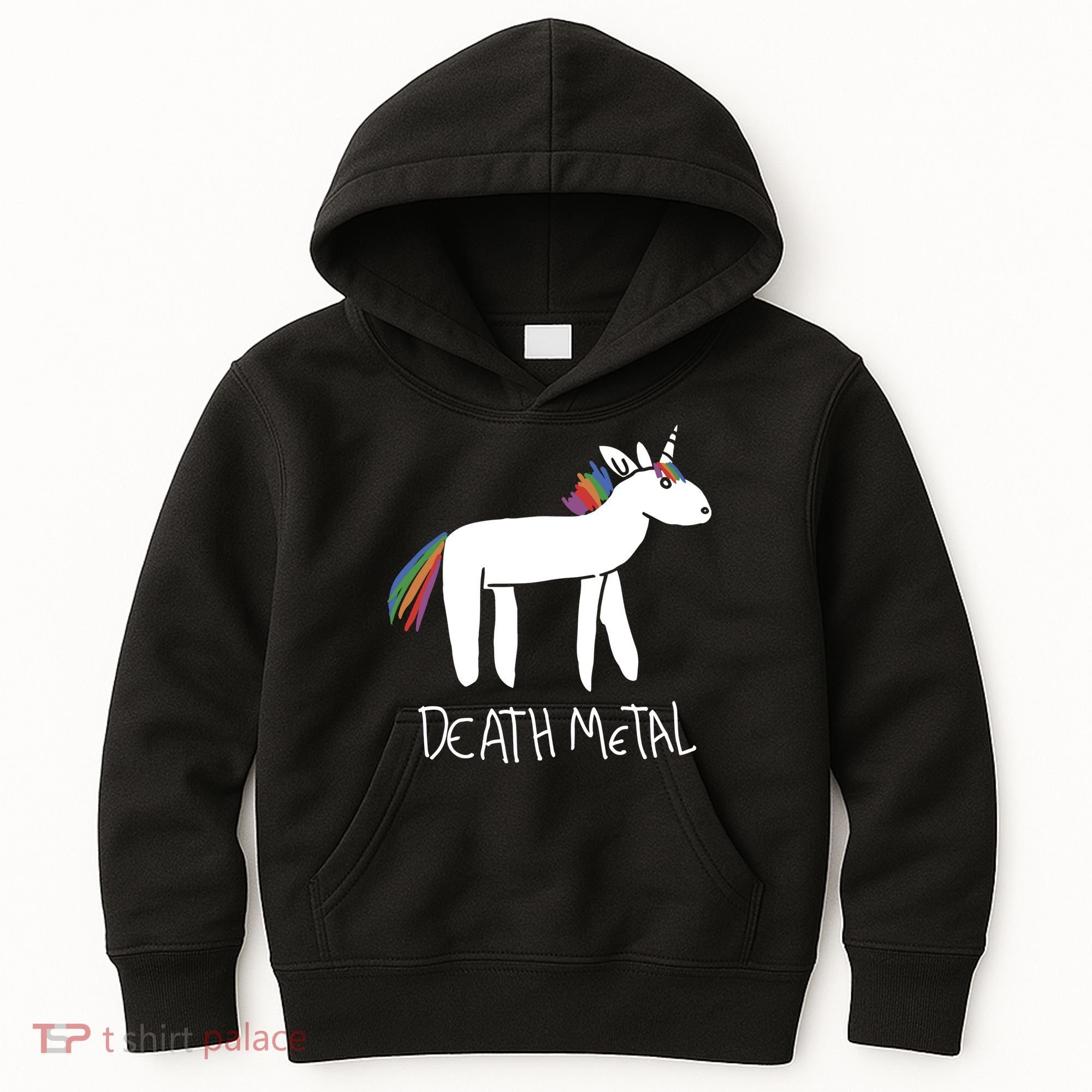 Death Metal Unicorn Rainbow Kids Hoodie