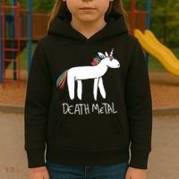 Death Metal Unicorn Rainbow Kids Hoodie thumb 3