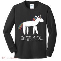 Death Metal Unicorn Rainbow Kids Long Sleeve Shirt thumb 0