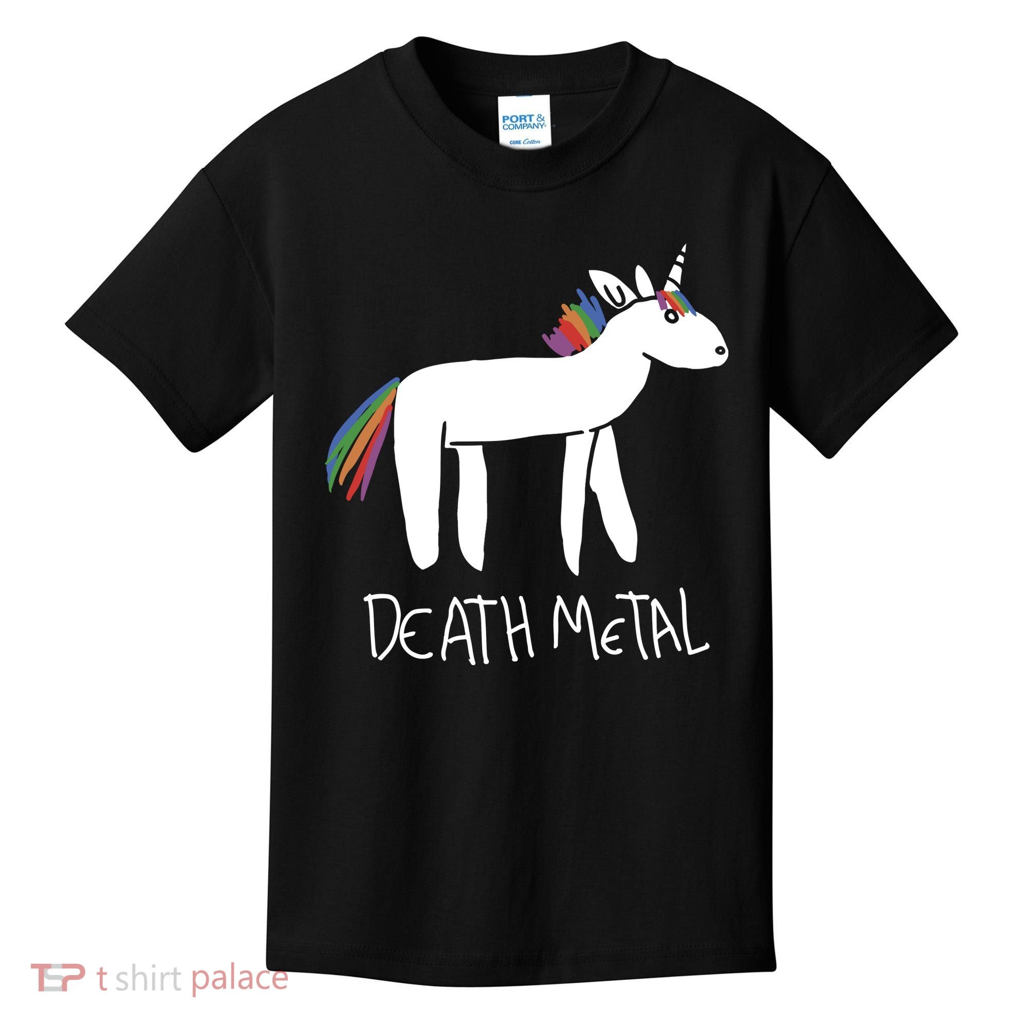 Death Metal Unicorn Rainbow Kids T-Shirt