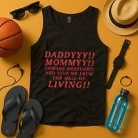 Daddyyy Mommyy Unmake Meeeugh And Save Me From The Hell Of Living Longlegs Tank Top thumb 4