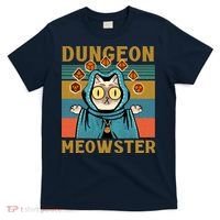 Dungeon Meowster Vintage Nerdy Gamer Cat T-Shirt thumb 0