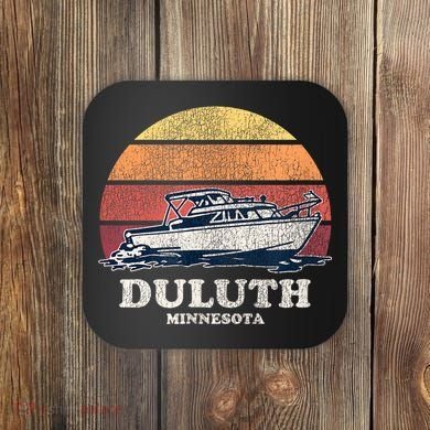 Duluth MN Vintage Boating 70s Retro Boat Coaster