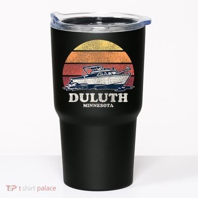 Duluth MN Vintage Boating 70s Retro Boat Tumbler