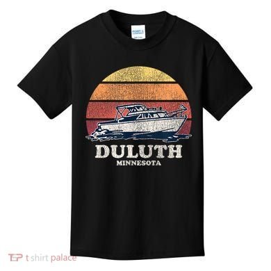 Duluth MN Vintage Boating 70s Retro Boat Kids T-Shirt