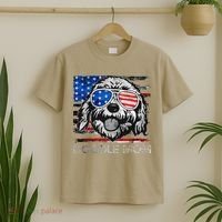Doodle Mom Vintage American Flag Dog Funny Mothers Day T-Shirt thumb 2