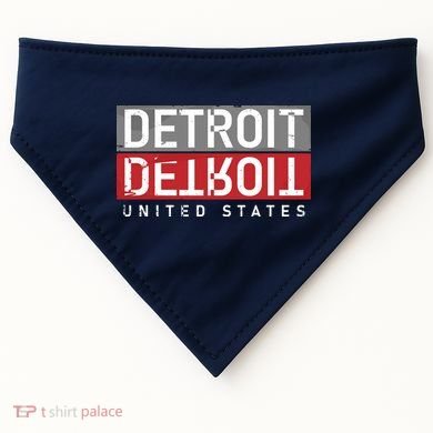 Detroit Mirrored Vintage Logo USA-Made Doggie Bandana