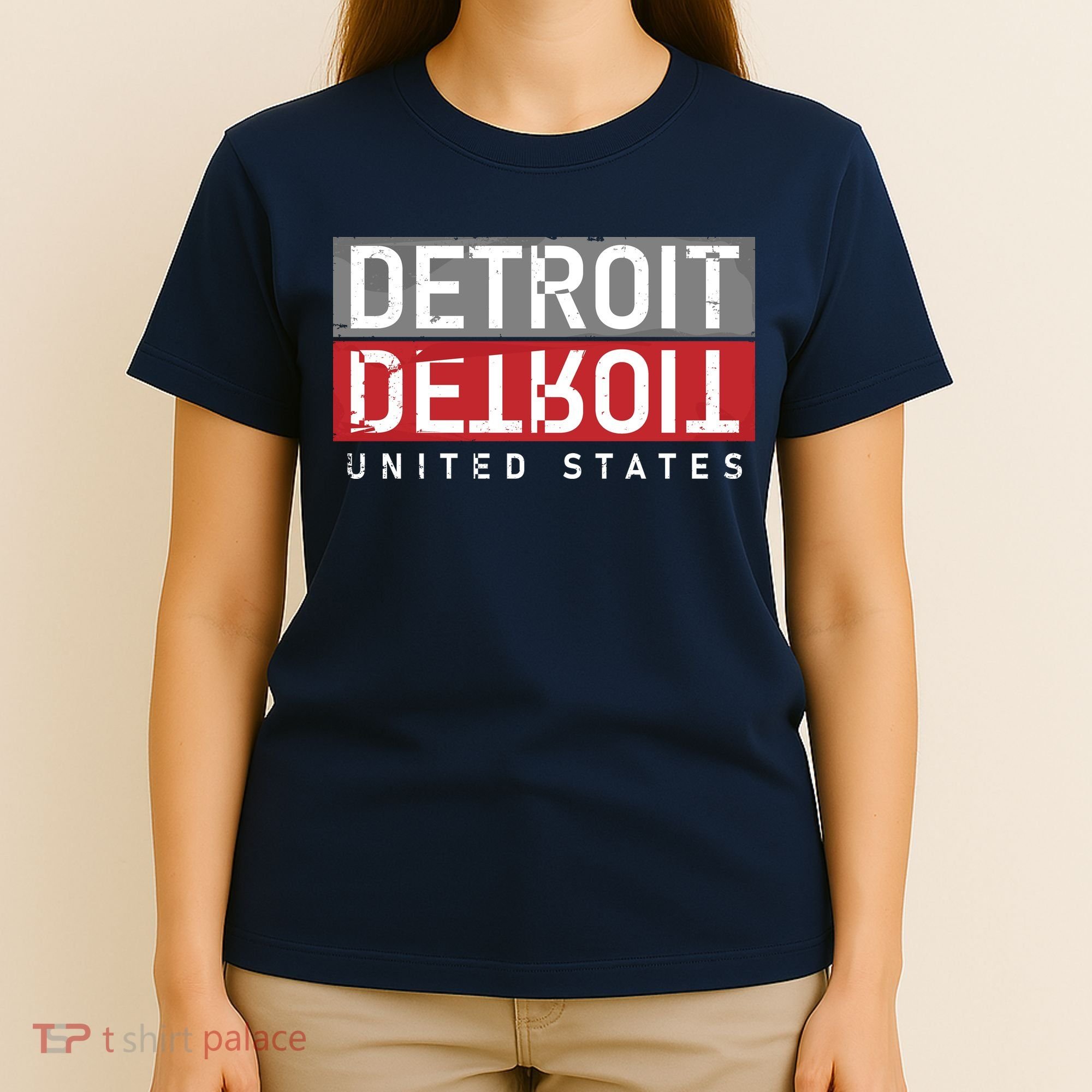 Detroit Mirrored Vintage Logo T-Shirt