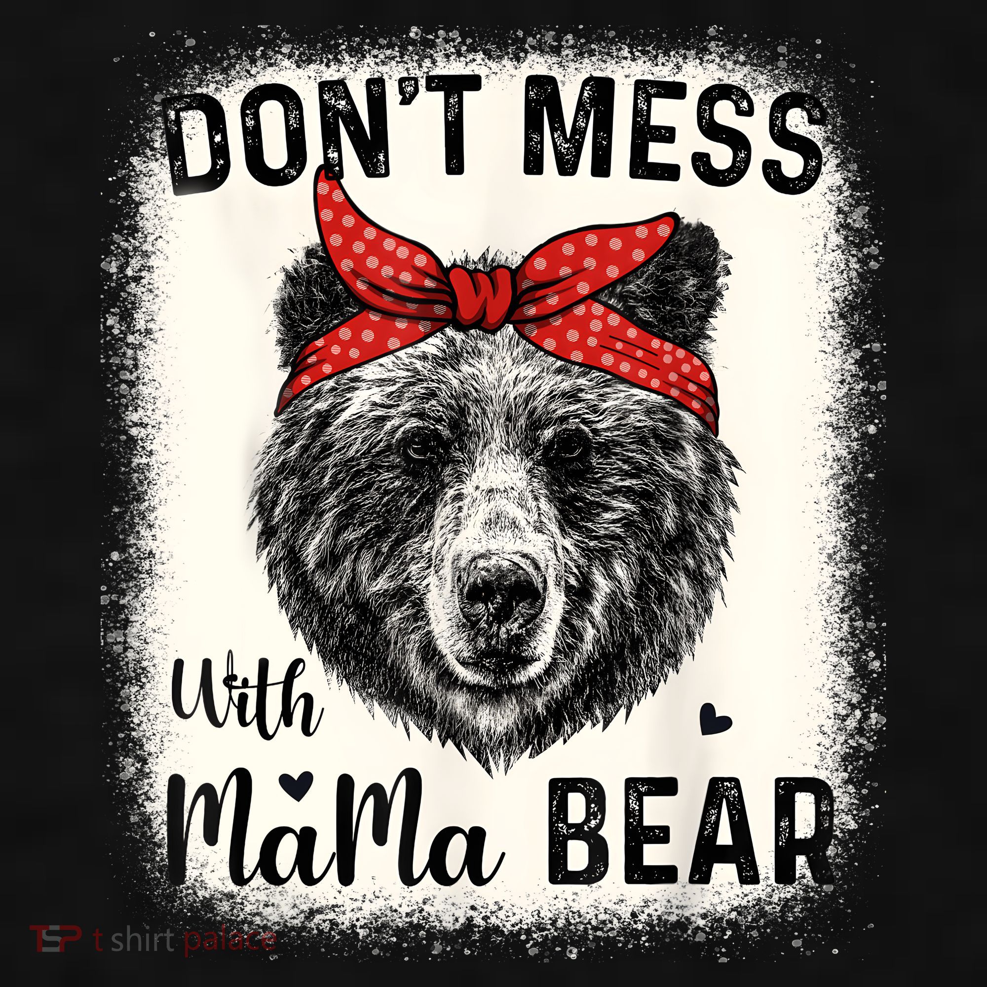Don't Mess With Mama Bear Funny Mom Bleached Mothers Day Ladies PosiCharge Tri-Blend Wicking Tank