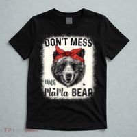 Don't Mess With Mama Bear Funny Mom Bleached Mothers Day T-Shirt thumb 5
