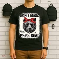 Don't Mess With Mama Bear Funny Mom Bleached Mothers Day T-Shirt thumb 6
