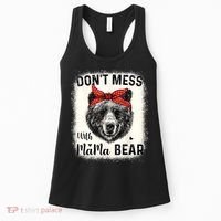 Don't Mess With Mama Bear Funny Mom Bleached Mothers Day Women's Tank Top thumb 0