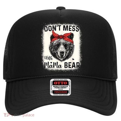 Don't Mess With Mama Bear Funny Mom Bleached Mothers Day Hat