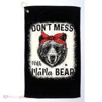 Don't Mess With Mama Bear Funny Mom Bleached Mothers Day Golf Towel thumb 0