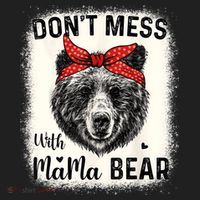 Don't Mess With Mama Bear Funny Mom Bleached Mothers Day Golf Towel thumb 3
