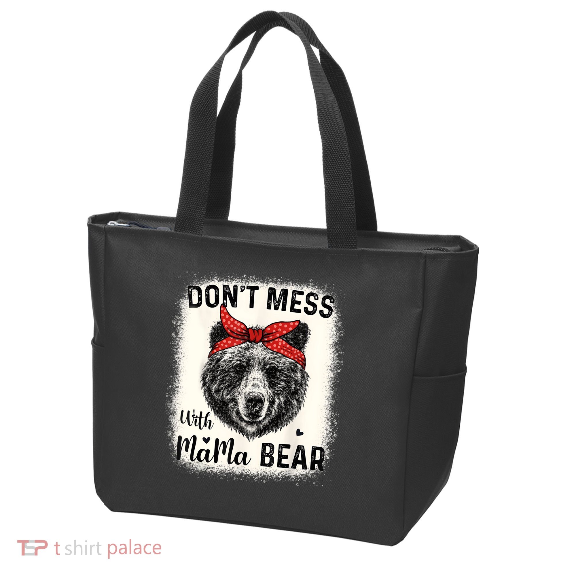 Don't Mess With Mama Bear Funny Mom Bleached Mothers Day Tote Bag