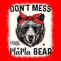Don't Mess With Mama Bear Funny Mom Bleached Mothers Day Santa Hat thumb 1