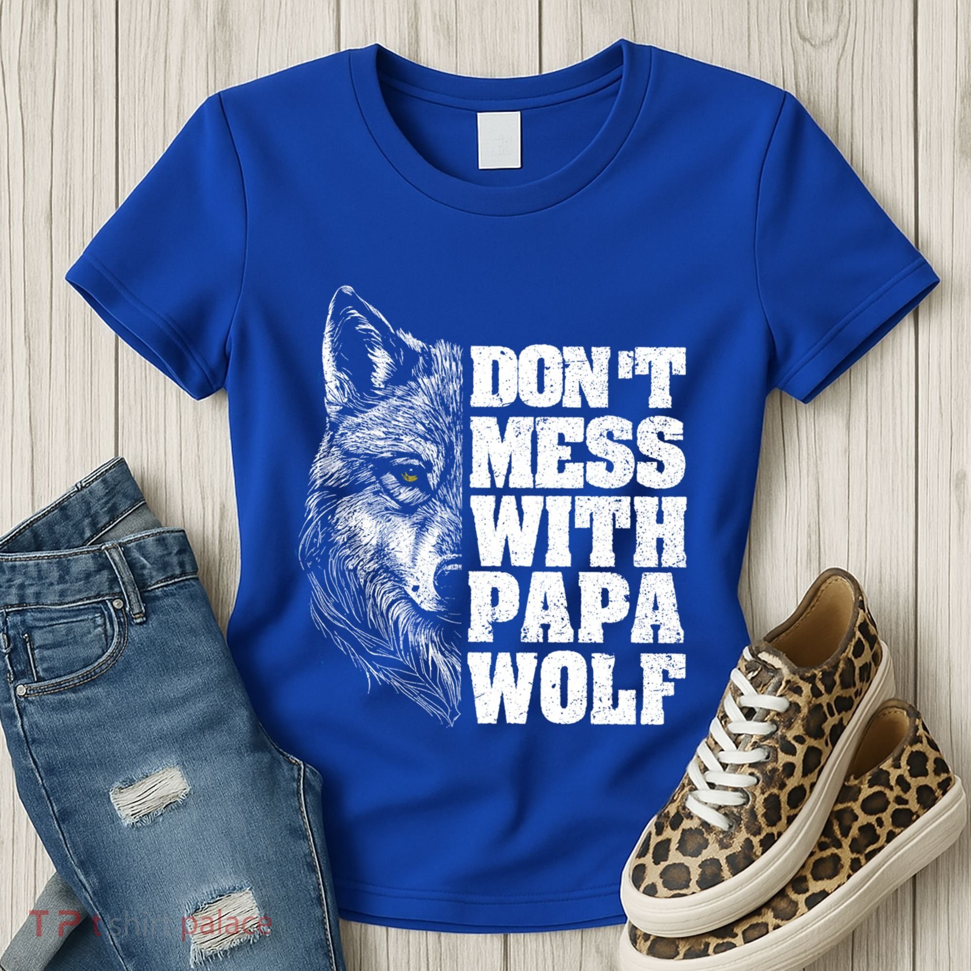 DonT Mess With Papa Wolf Dad For FatherS Day Great Gift Women's T-Shirt