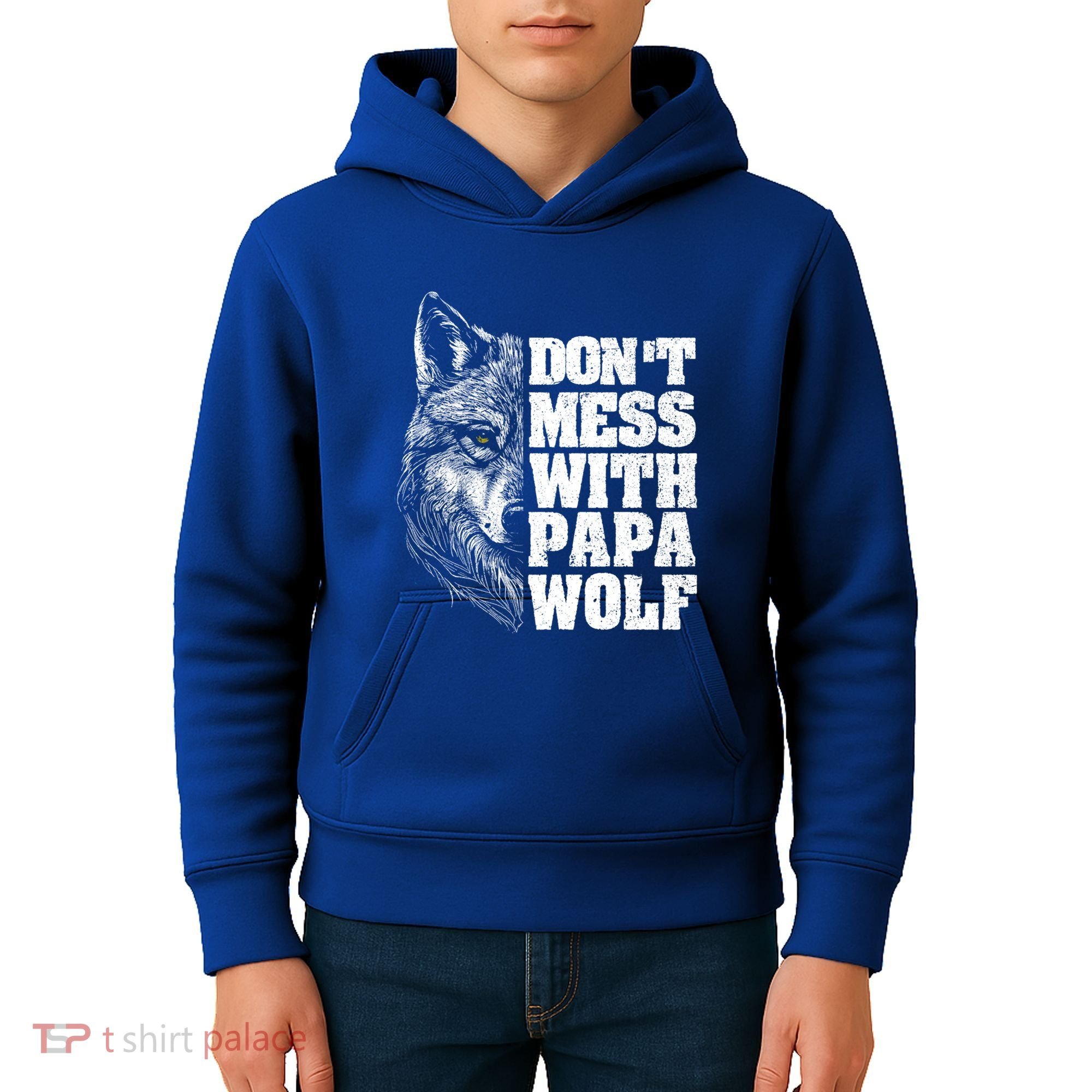 DonT Mess With Papa Wolf Dad For FatherS Day Great Gift Kids Hoodie