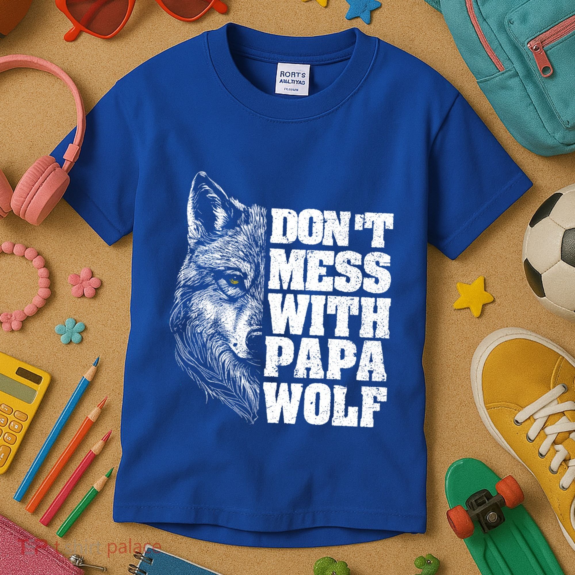 DonT Mess With Papa Wolf Dad For FatherS Day Great Gift Kids T-Shirt