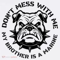 DonT Mess With Me My Brother Is A Marine Bulldog Golf Towel thumb 3