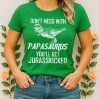 Don't Mess With Papasaurus Jurasskicked Women's T-Shirt thumb 2