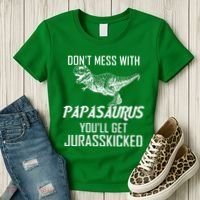 Don't Mess With Papasaurus Jurasskicked Women's T-Shirt thumb 3