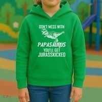 Don't Mess With Papasaurus Jurasskicked Kids Hoodie thumb 3