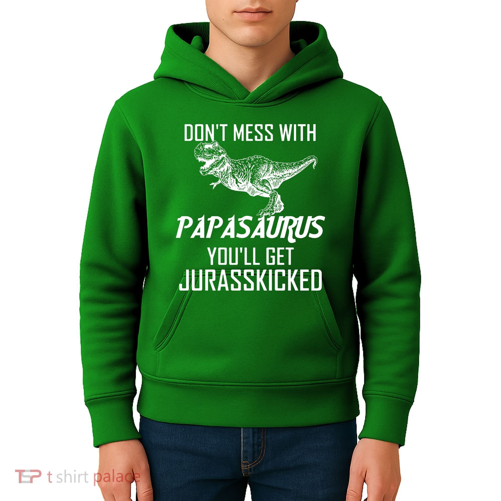Don't Mess With Papasaurus Jurasskicked Kids Hoodie