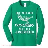 Don't Mess With Papasaurus Jurasskicked Kids Long Sleeve Shirt thumb 0