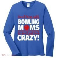 Don't Mess With Bowling Moms Meaningful Gift Crazy Bowling Mom Gift Women's Long Sleeve Shirt thumb 0