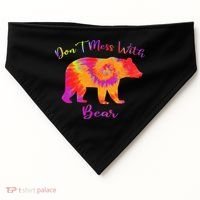 Don't Mess with Mama Bear Funny Mother's Day Tie Dye USA-Made Doggie Bandana thumb 0