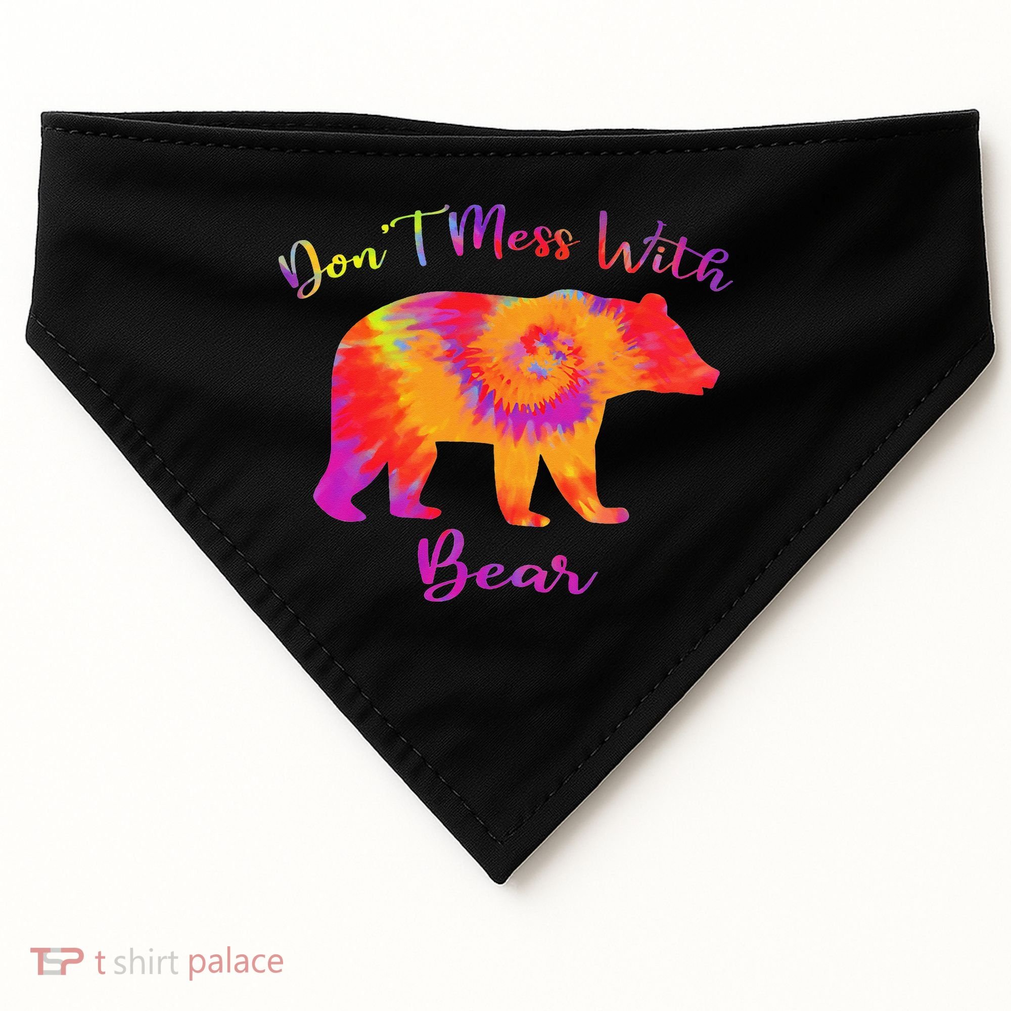 Don't Mess with Mama Bear Funny Mother's Day Tie Dye USA-Made Doggie Bandana