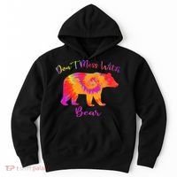 Don't Mess with Mama Bear Funny Mother's Day Tie Dye Hoodie thumb 0