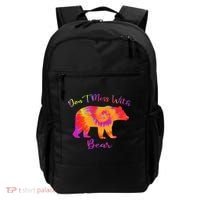 Don't Mess with Mama Bear Funny Mother's Day Tie Dye Backpack thumb 0