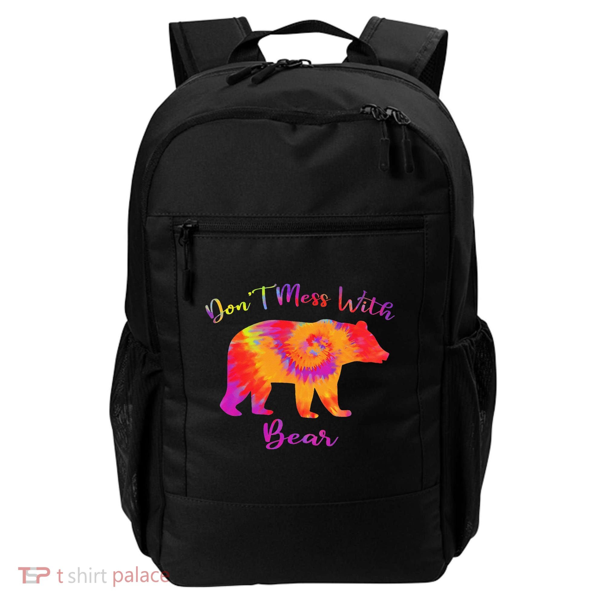 Don't Mess with Mama Bear Funny Mother's Day Tie Dye Backpack