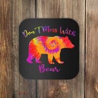 Don't Mess with Mama Bear Funny Mother's Day Tie Dye Coaster thumb 0