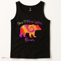 Don't Mess with Mama Bear Funny Mother's Day Tie Dye Tank Top thumb 2