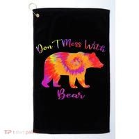 Don't Mess with Mama Bear Funny Mother's Day Tie Dye Golf Towel thumb 0